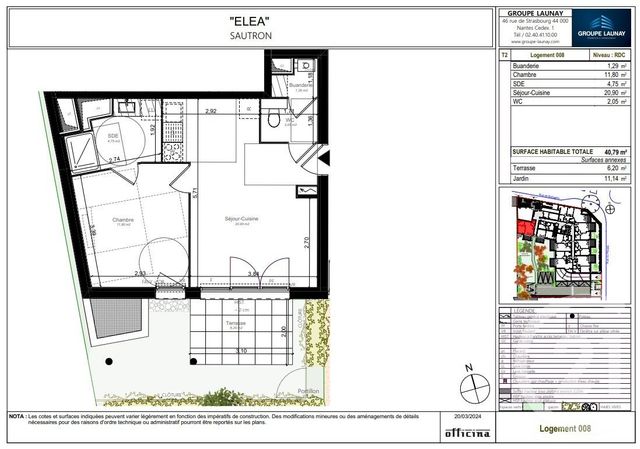 Appartement à vendre - 2 pièces - 40.79 m2 - SAUTRON - 44 - PAYS-DE-LOIRE - Century 21 A.B.E.